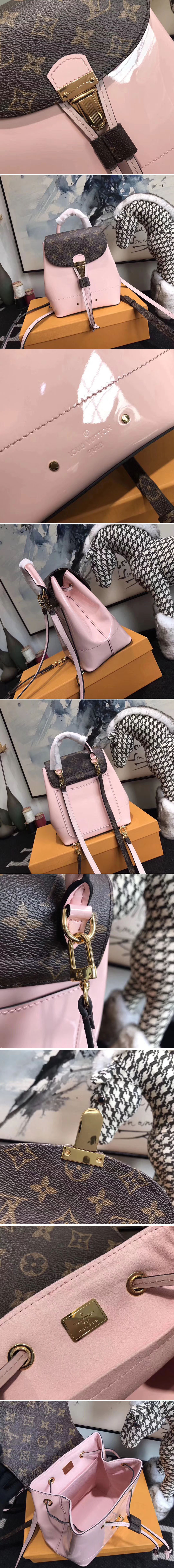 Replica Louis Vuitton M53545 Hot Springs Backpack Patent Leather Light Pink Bags