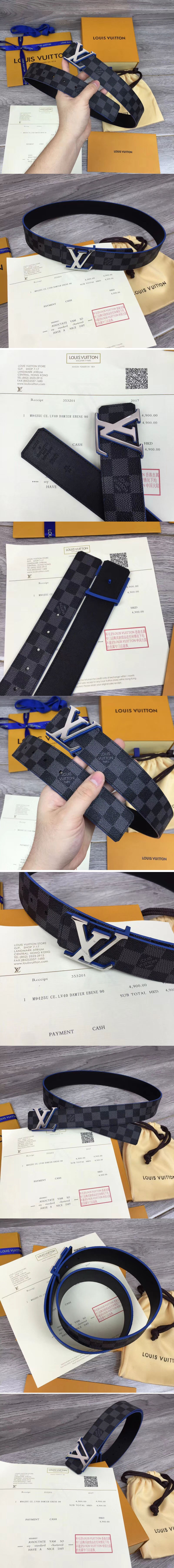 Replica Louis Vuitton M9425U LV Initiales 40mm Reversible Mens Belts Blue