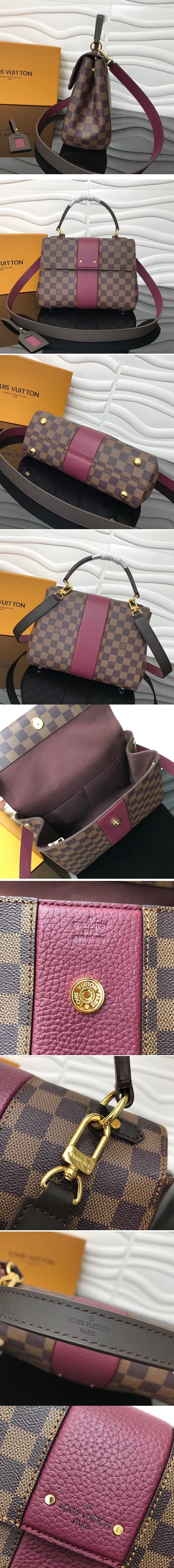 Replica Louis Vuitton N64416 LV Damier Ebene Canvas Bond Stree Bags Wine