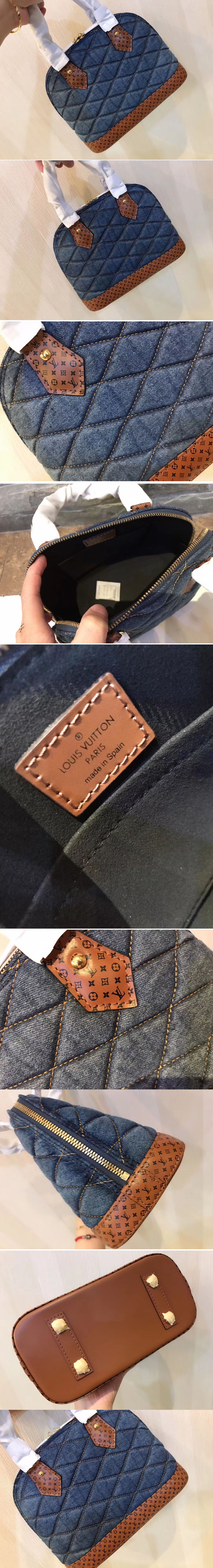 Replica Louis Vuitton M55048 LV Alma BB Bags Denim Raw Blue