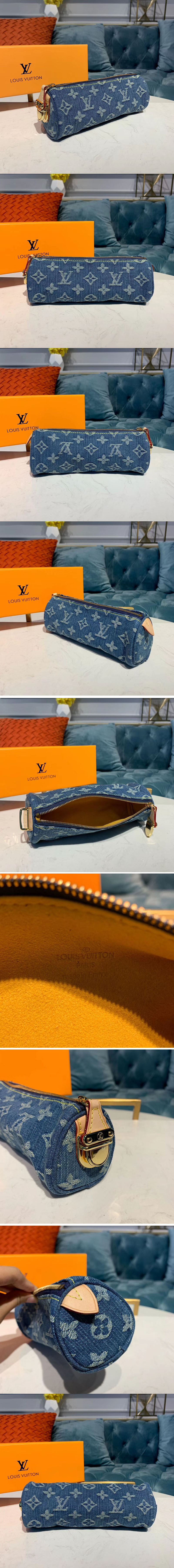 Replica Louis Vuitton M58118 LV Clutch bags Blue Monogram Denim Canvas