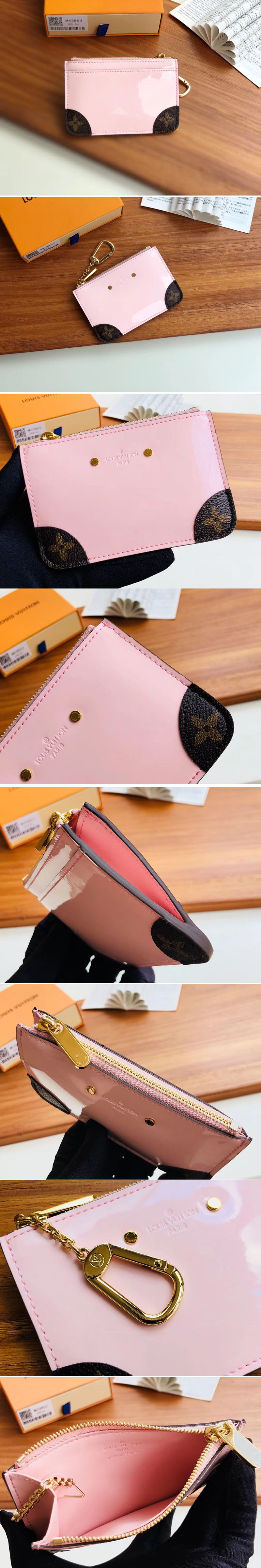 Replica Louis Vuitton M63853 LV Venice Key Pouch Pink Patent Leather