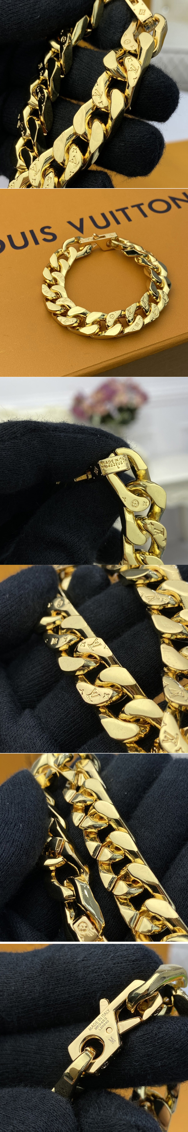 Replica Louis Vuitton M00306 LV Chain Links bracelet in Gold-color