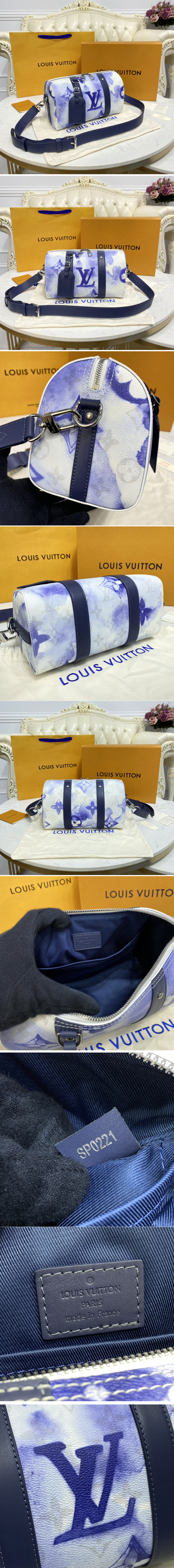 Replica Louis Vuitton M45757 LV City Keepall weekend bag in Monogram Watercolor Blue canvas