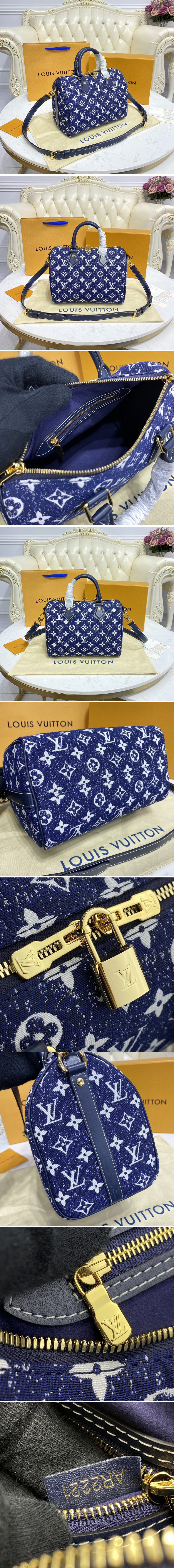 Replica Louis Vuitton M59609 LV Speedy Bandoulière 25 handbag in Blue Monogram Denim