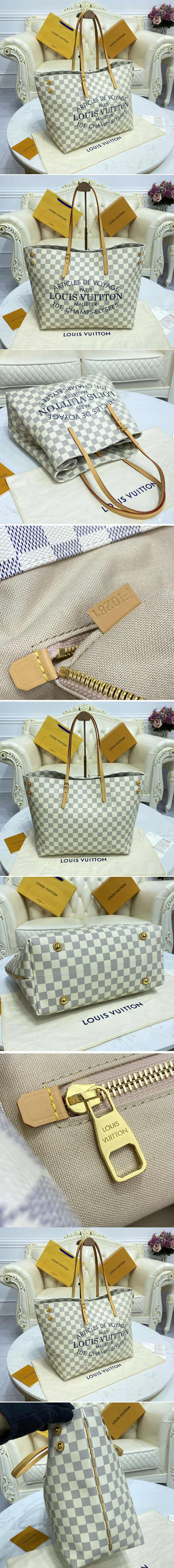 Replica Louis Vuitton N41375 LV Cabas MM Tote Bag in Damier Azur canvas