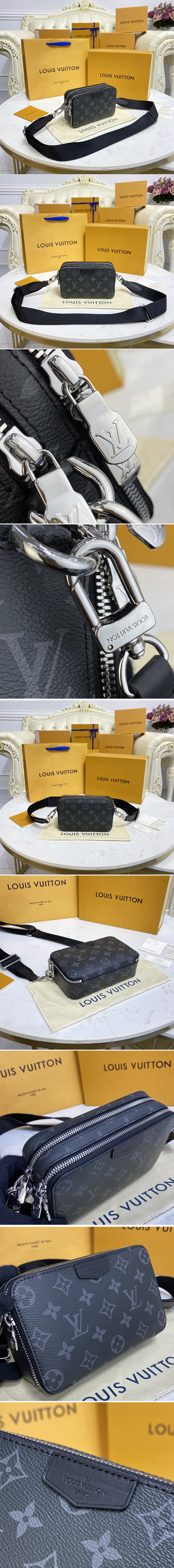 Replica Louis Vuitton M80741 LV Alpha Wearable Wallet in Monogram Eclipse coated canvas