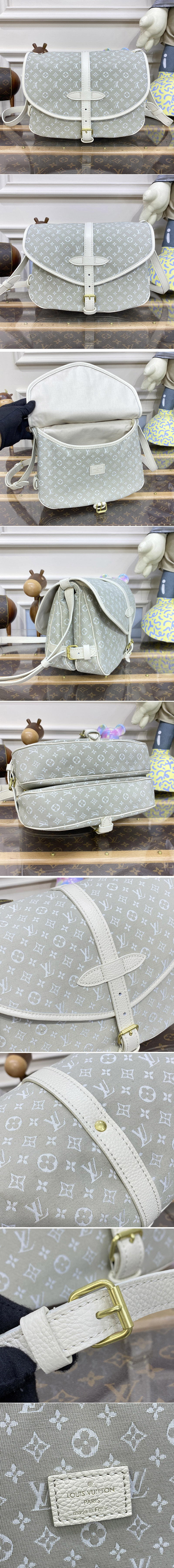 Replica Louis Vuitton M40666 LV Saumur Bag in Beige Monogram Denim