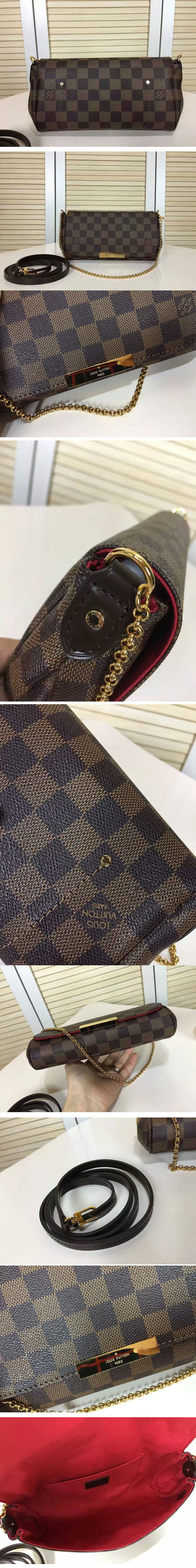 Replica Louis Vuitton N41276 Damier Ebene Canvas Favorite PM Bags