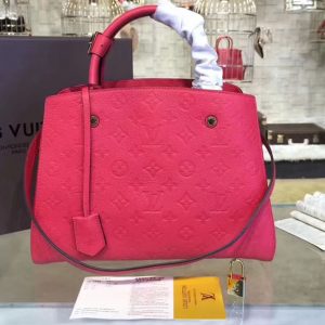 Replica Louis Vuitton M41048 Monogram Empreinte Montaigne MM Red Bags