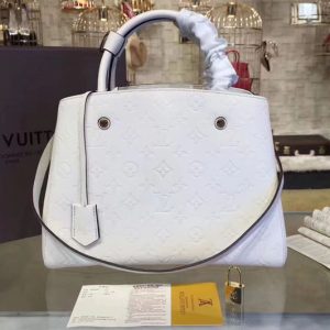 Replica Louis Vuitton M41698 Monogram Empreinte Montaigne MM White Bags