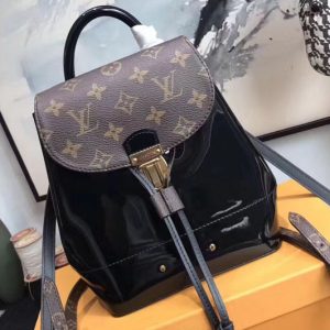 Replica Louis Vuitton M53545 Hot Springs Backpack Patent Leather Black Bags