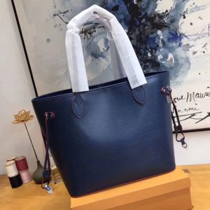 Replica Louis Vuitton M54185 Neverfull MM Epi Leather Bags Blue