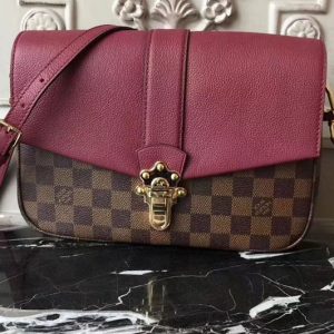 Replica Louis Vuitton N44242 Damier Ebene Canvas/Calfskin Clapton PM Bags