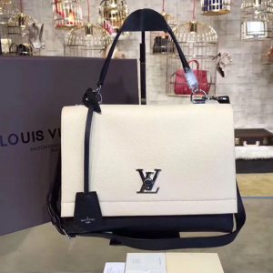 Replica Louis Vuitton M50252 lockme ii lockme calf leather Bags Vanille Noir