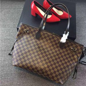 Replica Louis Vuitton N41358 Neverfull MM Damier Ebene Canvas Bags