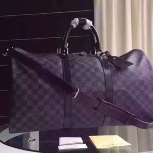 Replica Louis Vuitton N41413 Damier Graphite Keepall 55 Bandoulière Bags