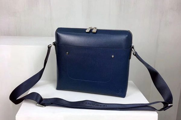 Replica Louis Vuitton M30238 Grigori Messenger Pm Taiga Leather Bags Blue