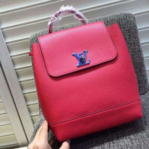 Replica Louis Vuitton M41815 Soft Calfskin Lockme Backpack Bags Red