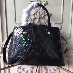 Replica Louis Vuitton M50170 Monogram Vernis Montaigne BB Bags Black