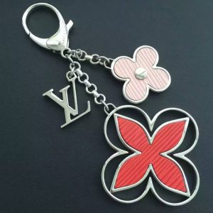 Replica Louis Vuitton M61013 Pink White Charm Rimi key ring