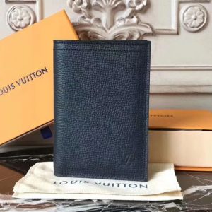 Replica Louis Vuitton M64137 Passport Cover Utah Leather Wallets Blue