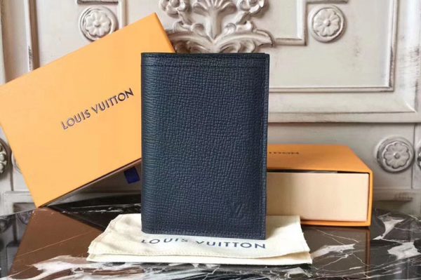 Replica Louis Vuitton M64137 Passport Cover Utah Leather Wallets Blue