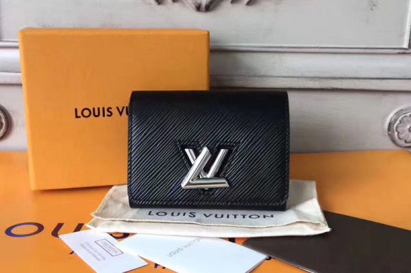 Replica Louis Vuitton M64414 Twist Compact Epi Leather Wallets Black