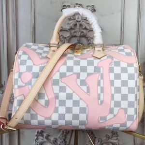 Replica Louis Vuitton N41052 Damier Azur Canvas Speedy Bandouliere 30 Bags