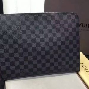 Replica Louis Vuitton N41501 Damier Graphite Pochette-Jules GM Clutch Bags