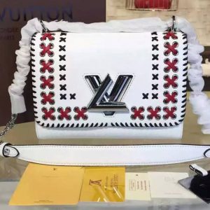 Replica Louis Vuitton M42778 Twist MM Epi Leather Bags White