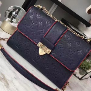 Replica Louis Vuitton M43394 Monogram Empreinte Saint Sulpice PM Bags Blue/Red