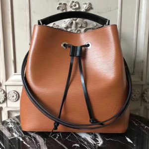 Replica Louis Vuitton Epi Leather Lockme Bucket Brown M54366 Bags