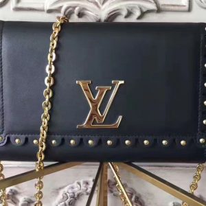 Replica Louis Vuitton M54584 Louise MM Autres Cuirs Bags Black