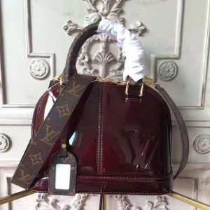 Replica Louis Vuitton M54785 Monogram Vernis Alma BB Bags Burgundy