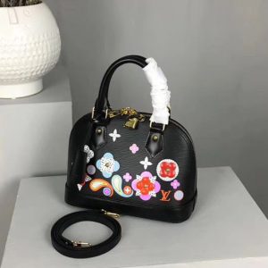 Replica Louis Vuitton m54836 Alma BB Epi Leahter Bags Black