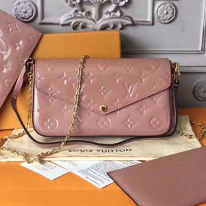 Replica Louis Vuitton M61267 Pochette Felicie Monogram Vernis Bags Pink