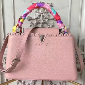 Replica Louis Vuitton M94586 Capucines BB Taurillon Leather Bags Pink