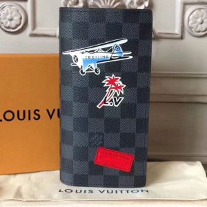 Replica Louis Vuitton N62665 Damier Graphite Canvas Brazza Wallet