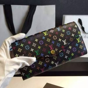 Replica Louis Vuitton M60668 Monogram Multicolore Sarah Wallet Black