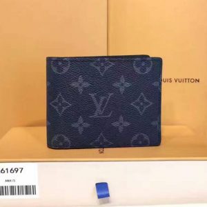 Replica Louis Vuitton M61695 Multiple Wallet Monogram Eclipse Canvas