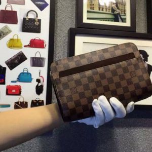 Replica Louis Vuitton N51993 Damier Ebene Canvas Pochette Saint Louis