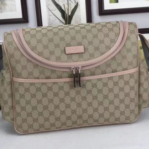 Replica Gucci 123326 GG Supreme diaper bags Pink