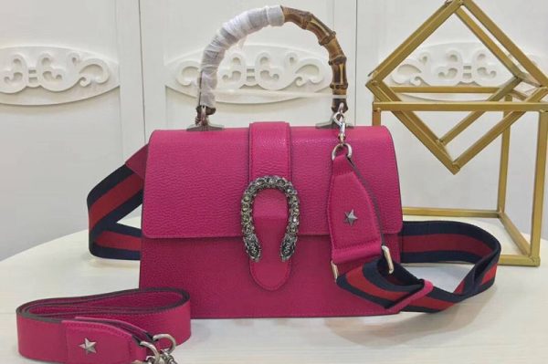 Replica Gucci 448075 Dionysus Leather Top Handle Bags Rose