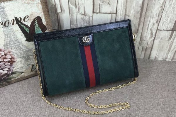 Replica Gucci 503876 Ophidia Medium Green Suede Shoulder Bag