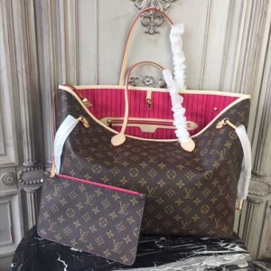 Replica Louis Vuitton M41180 Neverfull GM Monogram Canvas Bags Rosy