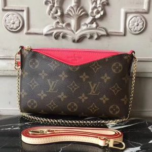 Replica Louis Vuitton M41638 Pallas Clutch Monogram Canvas Bags Red