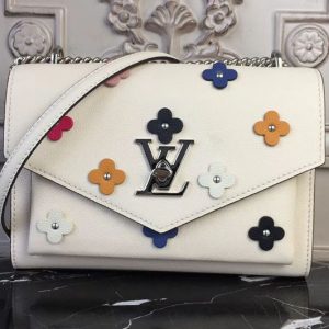 Replica Louis Vuitton M53080 Mylockme BB Lockme Calf Leather Bags Flower Beige