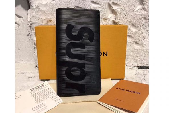 Replica Louis Vuitton M60622 Epi Leather Supreme X Brazza Wallet Black