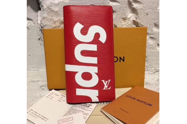 Replica Louis Vuitton M60622 Epi Leather Supreme X Brazza Wallet Red